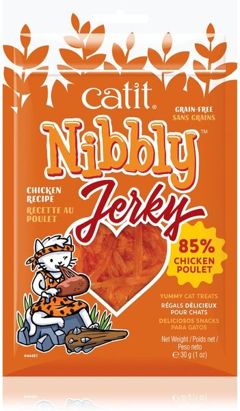 Catit Nibbly Chicken Cat Jerky Treat， 1.06-oz bag