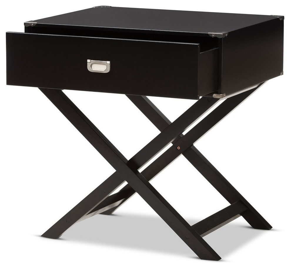 Curtice Modern and Contemporary 1 Drawer Wooden Bedside Table   Transitional   Side Tables And End Tables   by Homesquare  Houzz