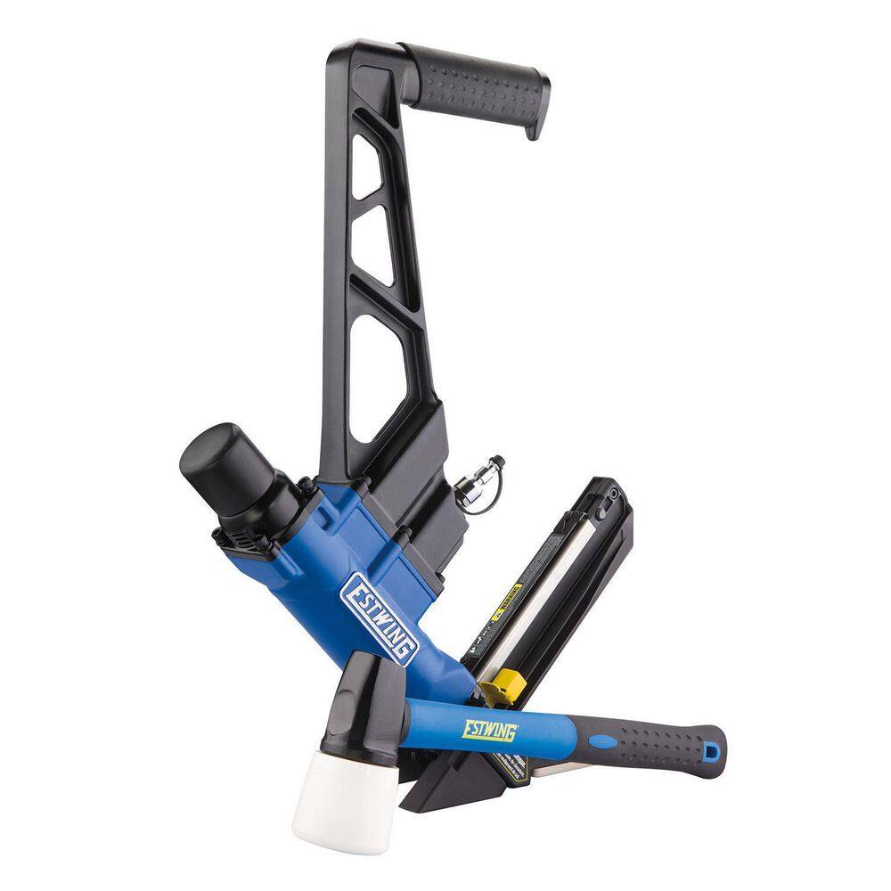 Estwing Pneumatic 2-in-1 15.5-Gauge and 16-Gauge 2 in. Flooring Nailer and Stapler with Bag EFL50Q