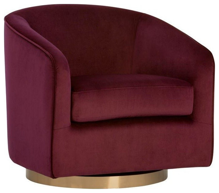 Emma Swivel Chair   Burgundy Sky   Contemporary   Armchairs And Accent Chairs   by Virgil Stanis Design  Houzz