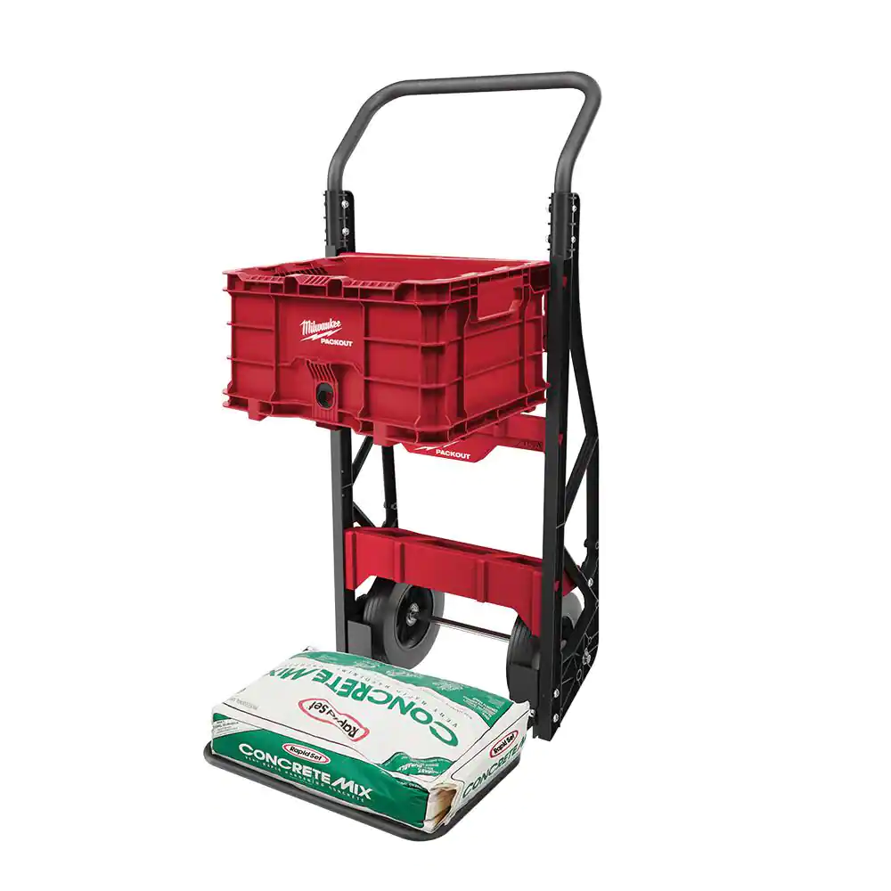 Milwaukee Packout 20 In. 2-Wheel Utility Cart With Large Tool Box And Crate (3-Piece)