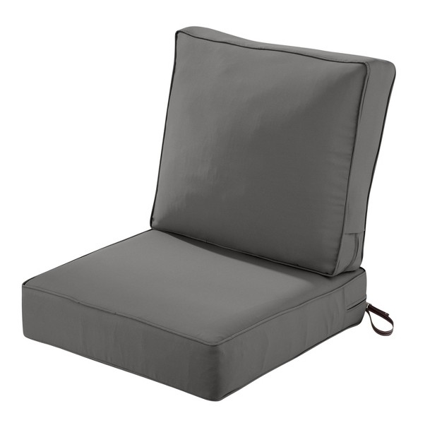 X 47 quot Montlake Fadesafe Patio Lounge Chair Cushion Set Light Charcoal Classic Accessories