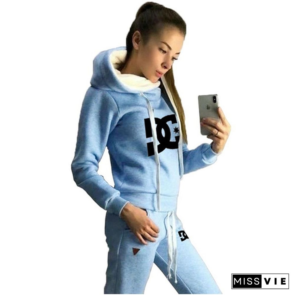 Women Casual Jogging Suit Fashion Long Sleeve Pullover Hoodies Pants Two Piece Outfit Womens Tracksuits