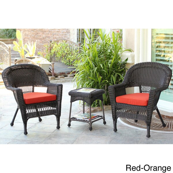 3-piece Espresso Wicker Bistro Set - Overstock - 8366453