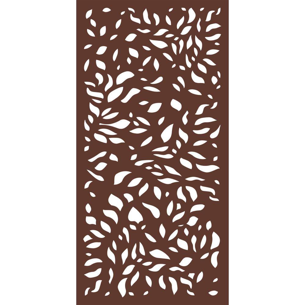 Modinex 6 ft. x 3 ft. Espresso Brown Decorative Composite Fence Panel in the Botanical Design USAMOD4E