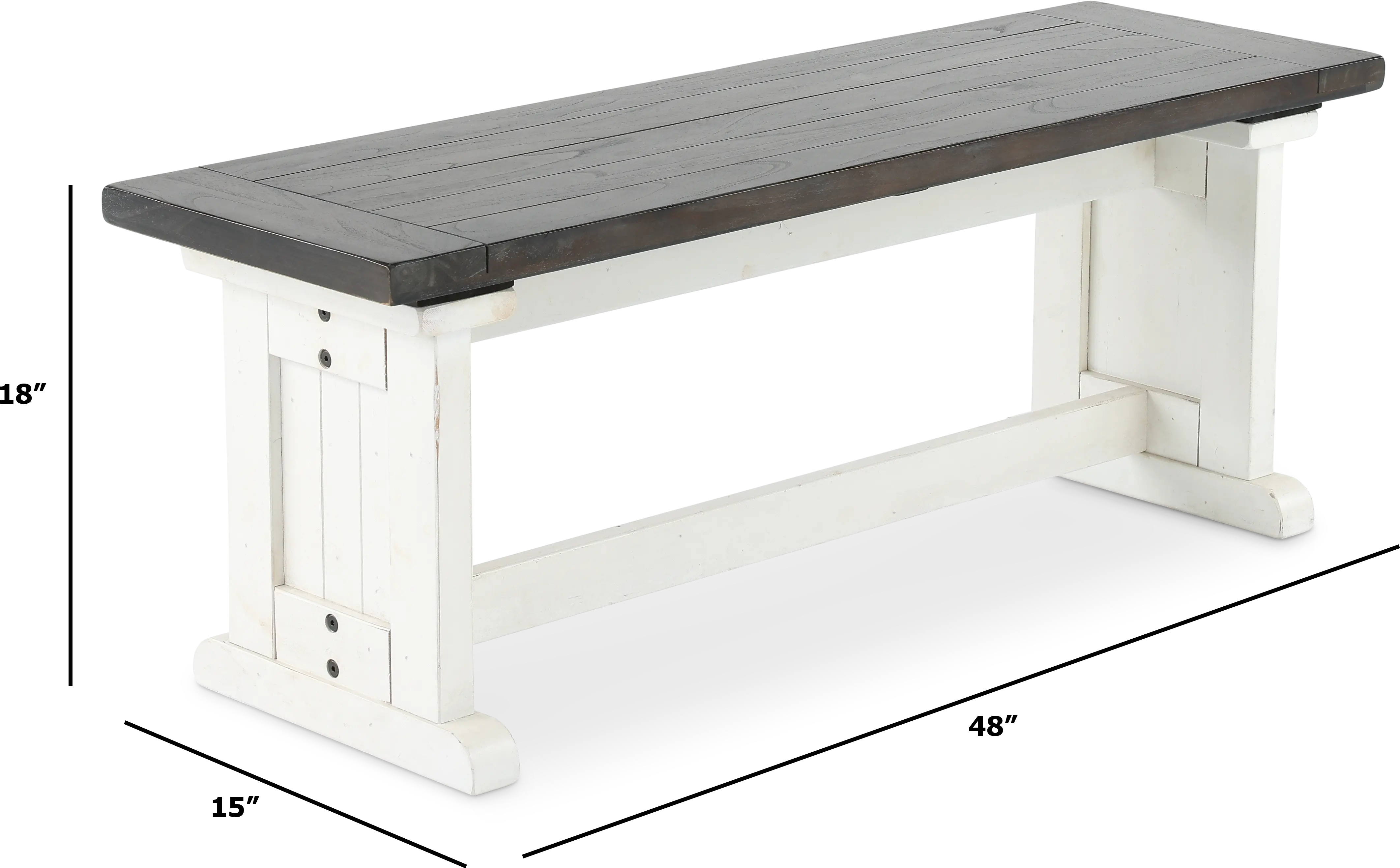 Bourbon County French Country White Two-Tone Dining Bench