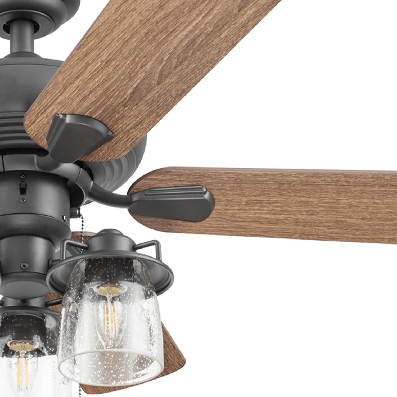 Prominence Home Crown Canyon Bronze 52 In. Indoor LED Ceiling Fan with Remote (5 Blades)