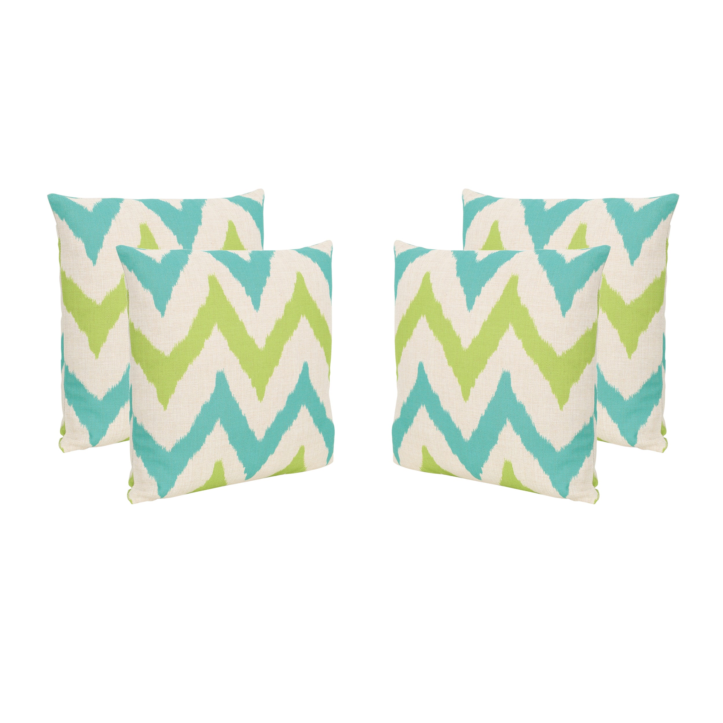 Zora Outdoor 18-inch Water Resistant Square Pillows, Teal and Green