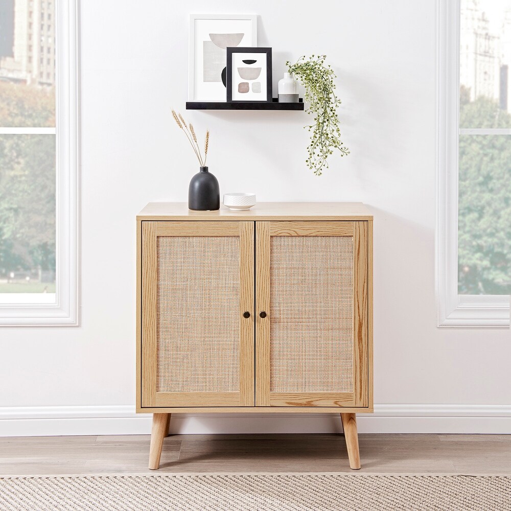 Middlebrook 30 inch Rattan 2 Door Accent Cabinet