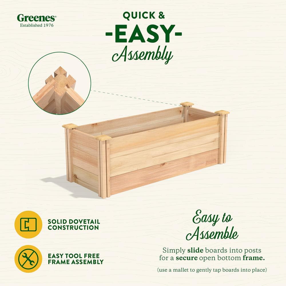 Greenes Fence 16 in. x 4 ft. x 16.5 in. Premium Cedar Raised Garden Bed RC164818P