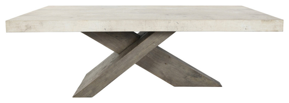 Durant Wood and Cement Top Coffee Table   Rustic   Coffee Tables   by Terra Nova Designs  Inc.  Houzz