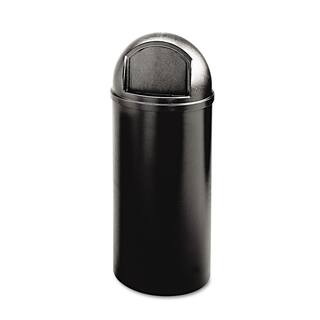 Rubbermaid Commercial Products 25 Gal. Round Black Polyethylene Marshal Classic Container RCP817088BK