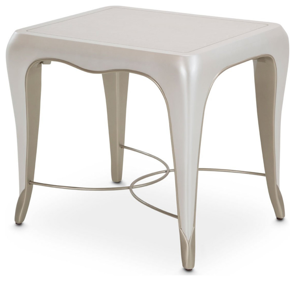 Aico Amini London Place 3 PC Cocktail  amp2 End Table Set in Creamy Pearl   Transitional   Coffee Table Sets   by AMOC  Houzz