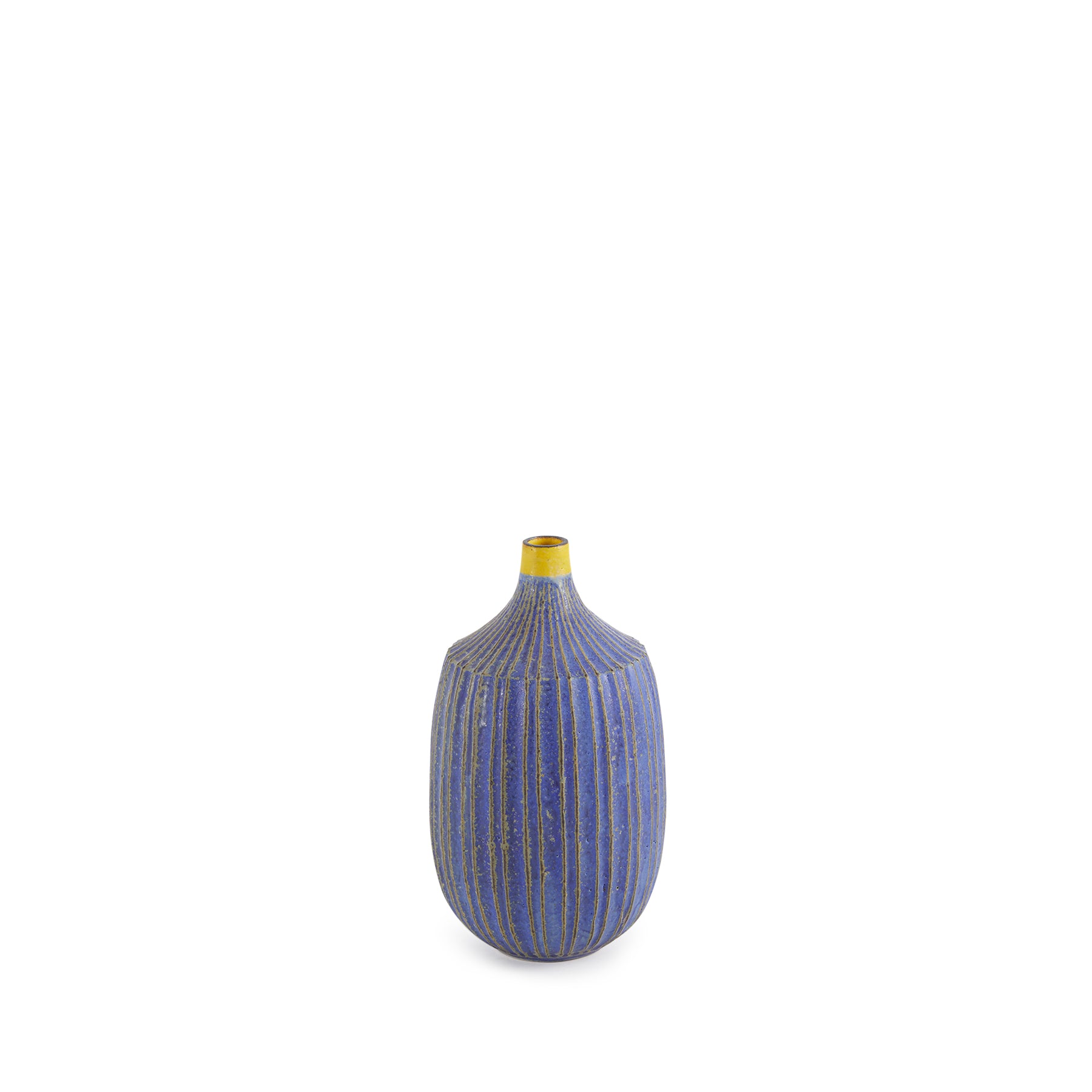 #12 Medium Vase in Indigo with Yellow Ring