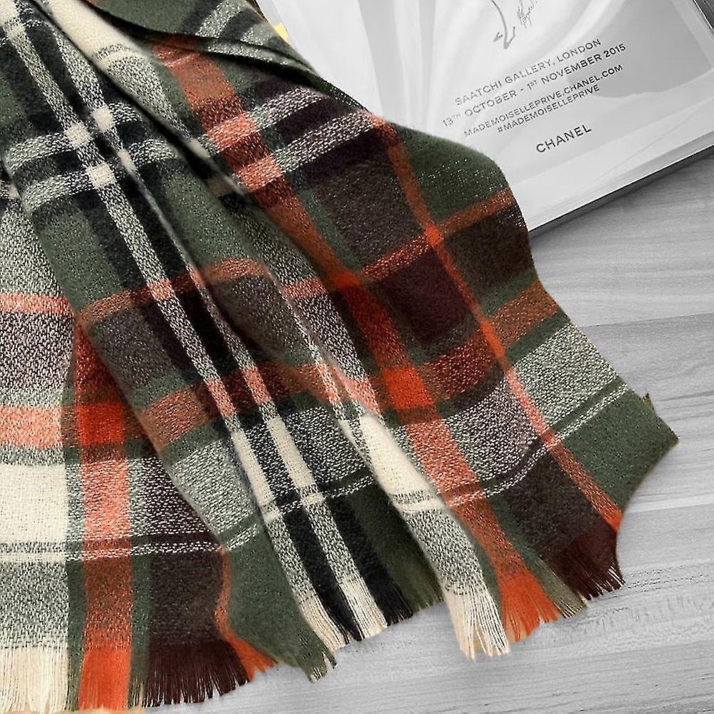 Woman's Winter Scarf Thick Warm Scarf With Simple Plaid Design For Cold Weather Outdoor Skiing And Cycling