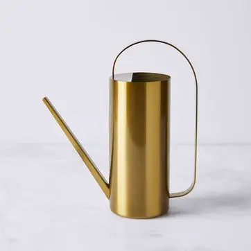 High Quality Gold fineshed Design Garden Tools round shape Mini Water Can Safety Health Metal Watering Can wholesale price