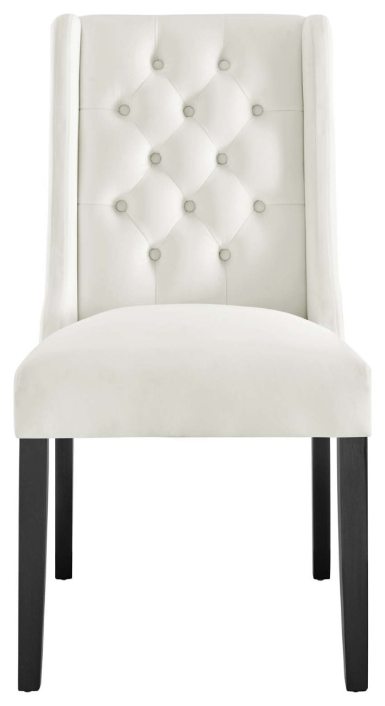 Baronet Performance Velvet Dining Chairs  Set of 2  White   Transitional   Dining Chairs   by First of a Kind USA Inc  Houzz