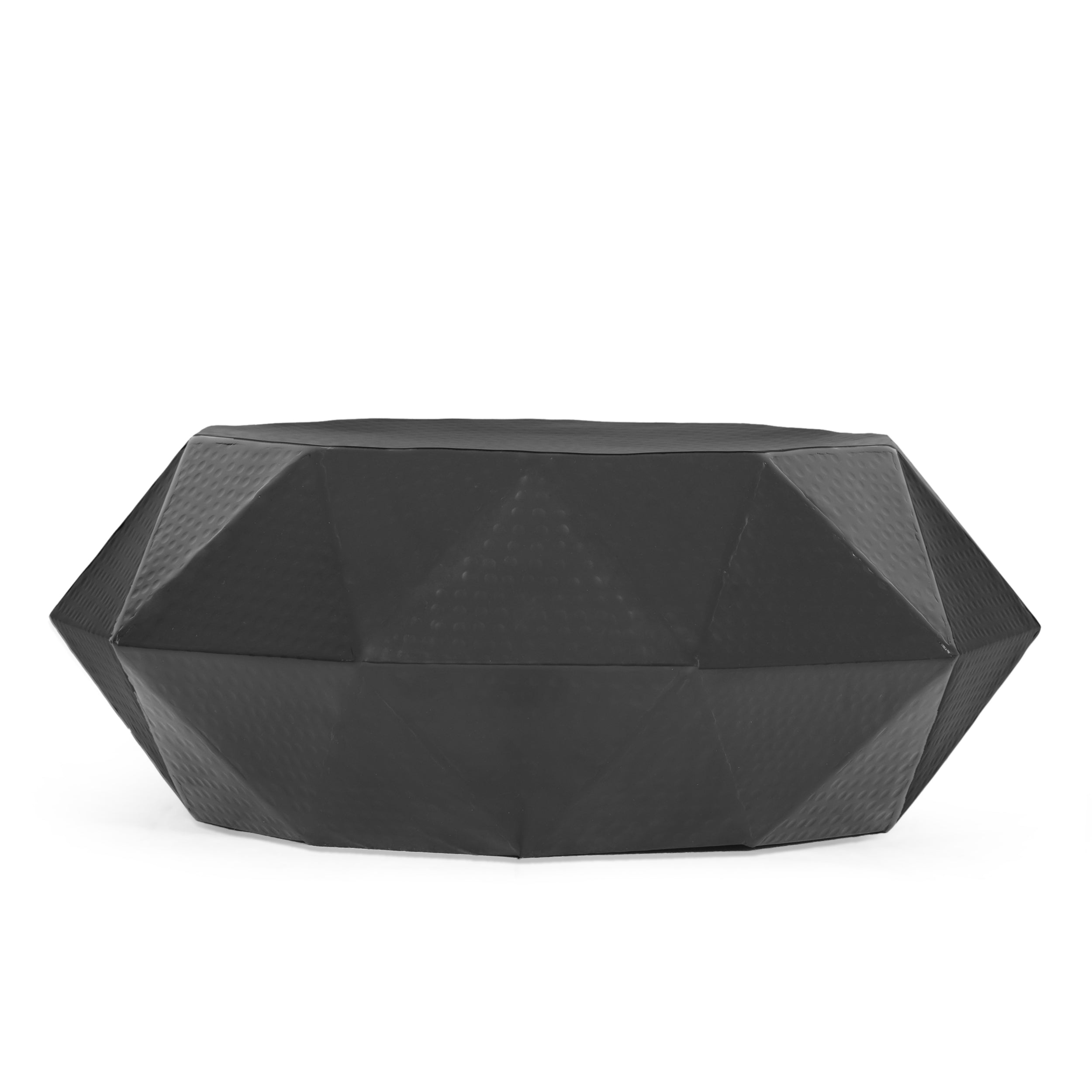 Barger Handcrafted Modern Aluminum Polygonal Coffee Table, Black