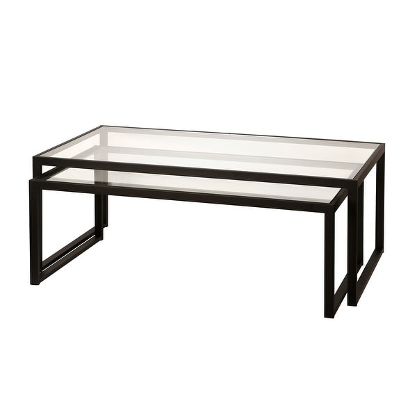 Silver Orchid Goetz Blackened Bronze Nested Coffee Table