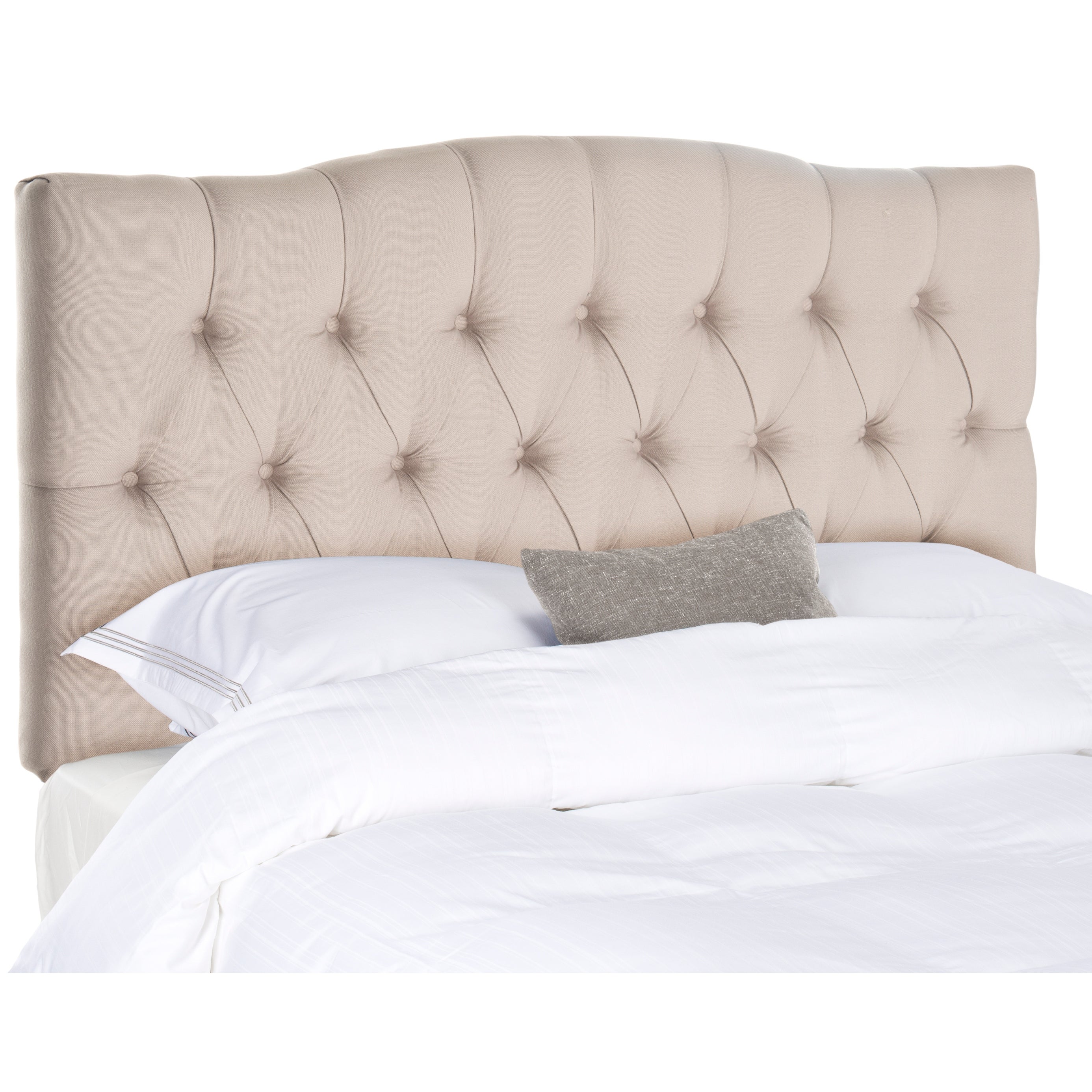 Safavieh Axel Taupe Linen Upholstered Tufted Headboard (Full) - - 8306980