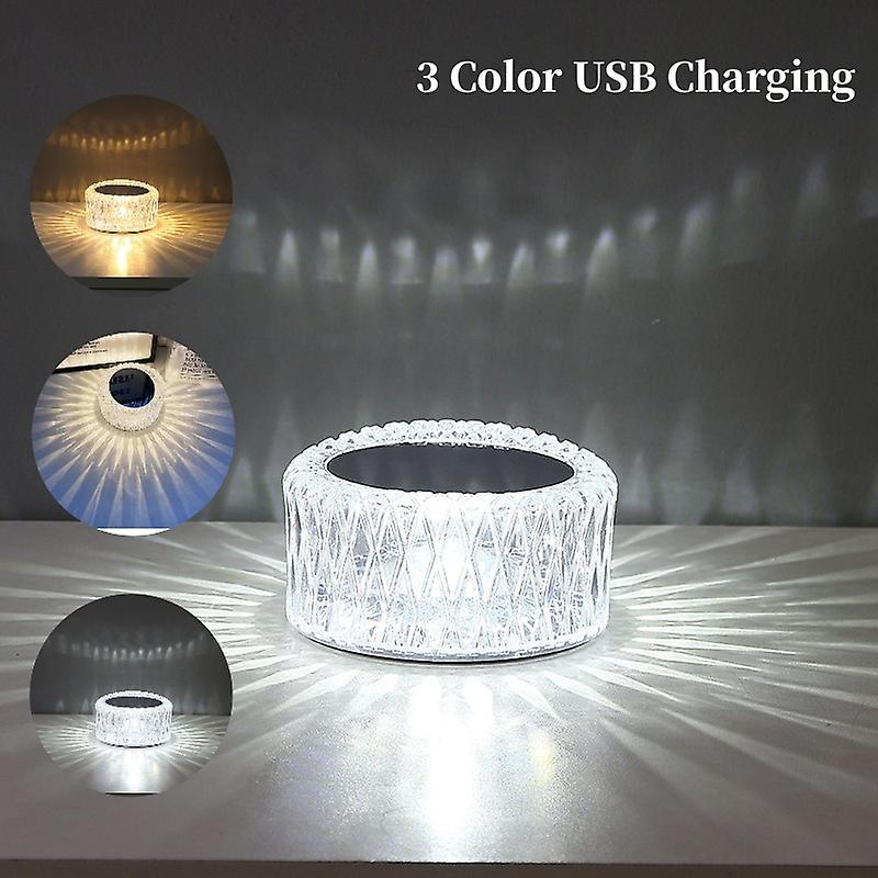 3 Colors Led Crystal Table Lamp Bird Nest Light Touch Romantic Projection Atmosphere Light Usb Led Night Light For Bedroom