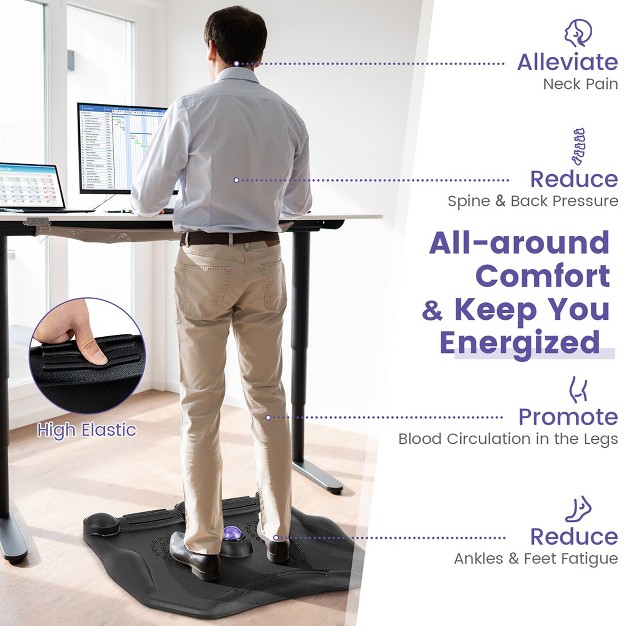 Costway Anti Fatigue Standing Desk Mat W Massage Roller Ball Foot Massage Points Office