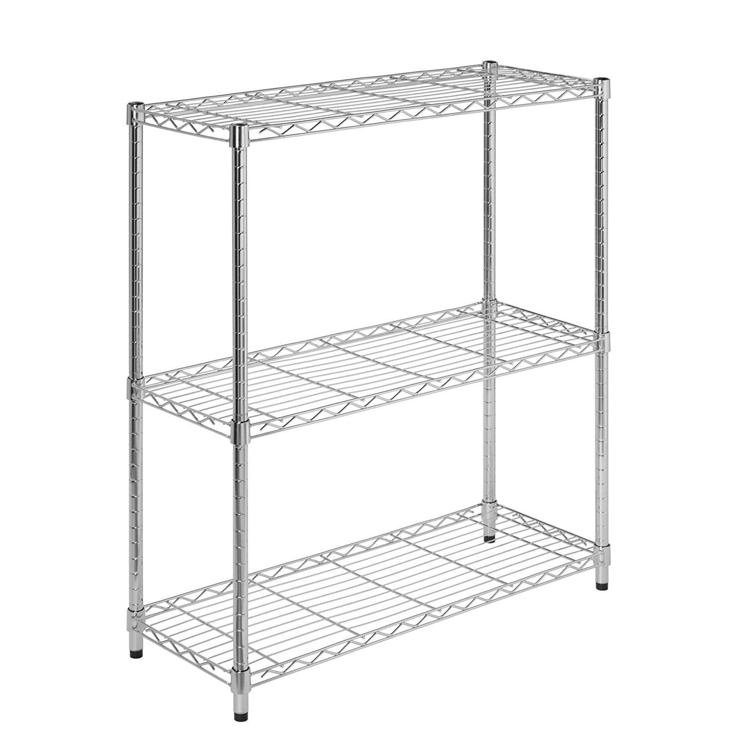 Honey-Can-Do 3-Tier Heavy-Duty Adjustable Shelving Unit with 250-lb Weight Capacity, Chrome,Shelves & Shelf Units Chrome,Steel