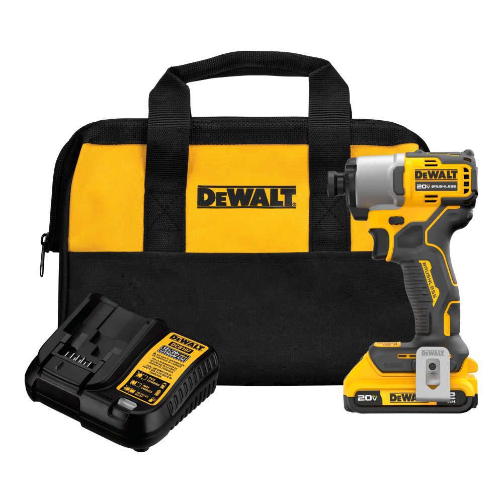 DEWALT 20V MAX Brushless Cordless 1/4 in Impact Driver Kit DCF840D1 from DEWALT