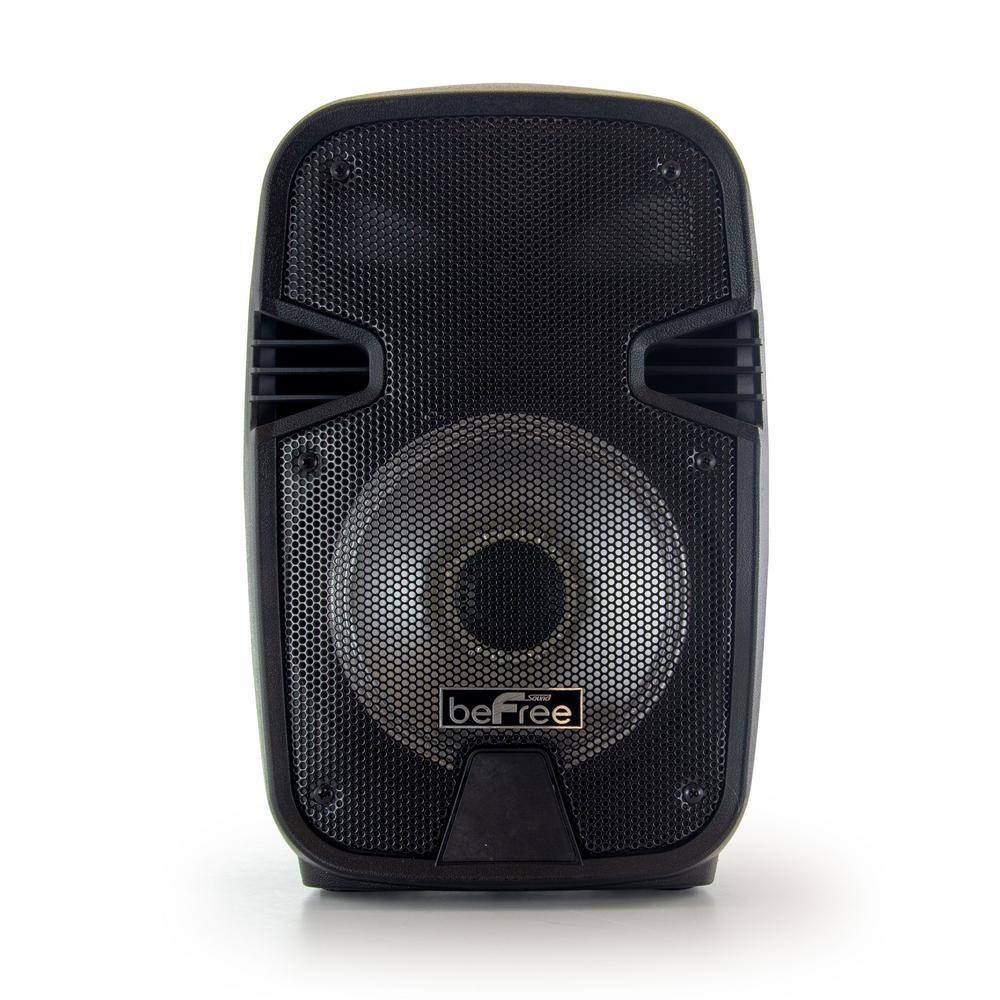 BEFREE SOUND 8 in. 400-Watt Bluetooth Portable Party Speaker with USB SD Input and Reactive Lights 985100187M