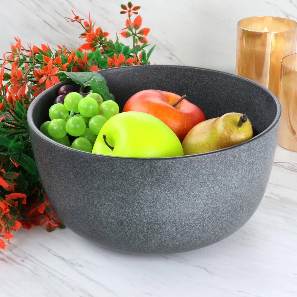 OUR TABLE Landon 9.2 in. 112 fl. oz. Truffle Gray Stoneware Round High Serving Bowl 985119922M