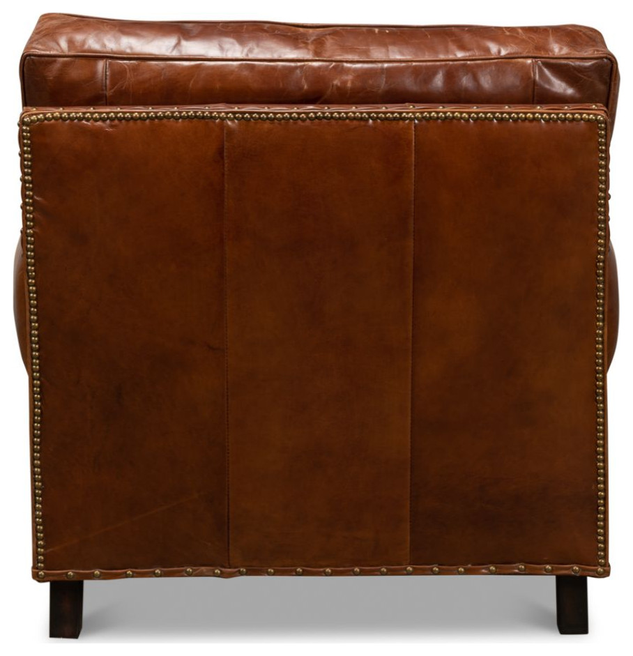 Papa  x27s Chair Comfortable Leather Club Chair   Traditional   Armchairs And Accent Chairs   by Sideboards and Things  Houzz