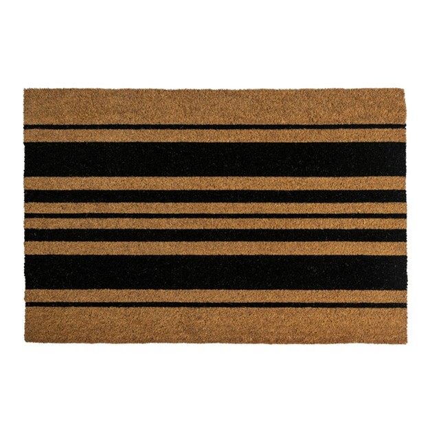 Bold Stripes Indoor outdoor Doormat Black natural Entryways