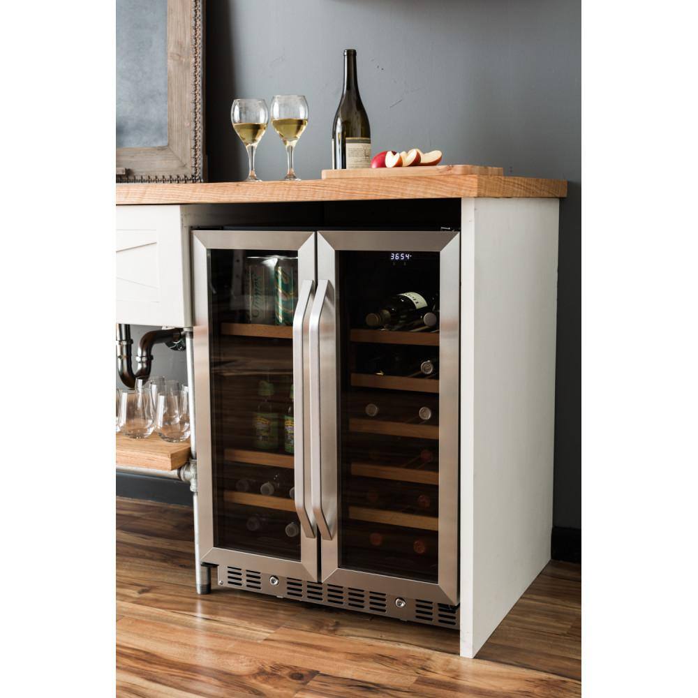 EdgeStar 24 in. Built-In Wine and Beverage Cooler with French Doors CWB1760FD