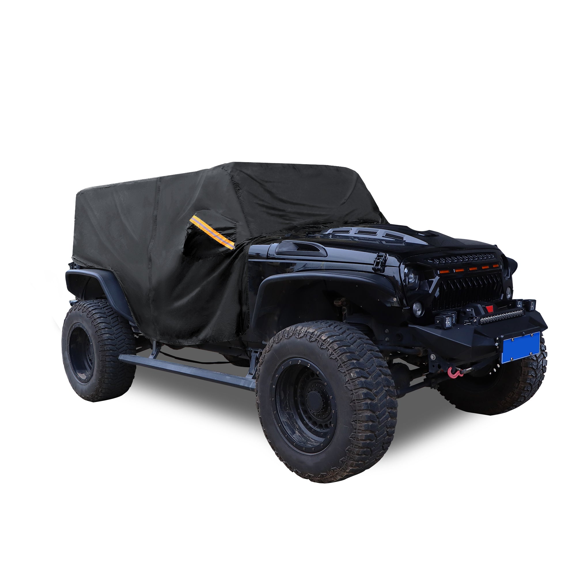 Unique Bargains SUV Cab Car Cover for Jeep Wrangler JK JL Hardtop 2 Door 07-21 Sun Protection 210D Oxford Zipper Black