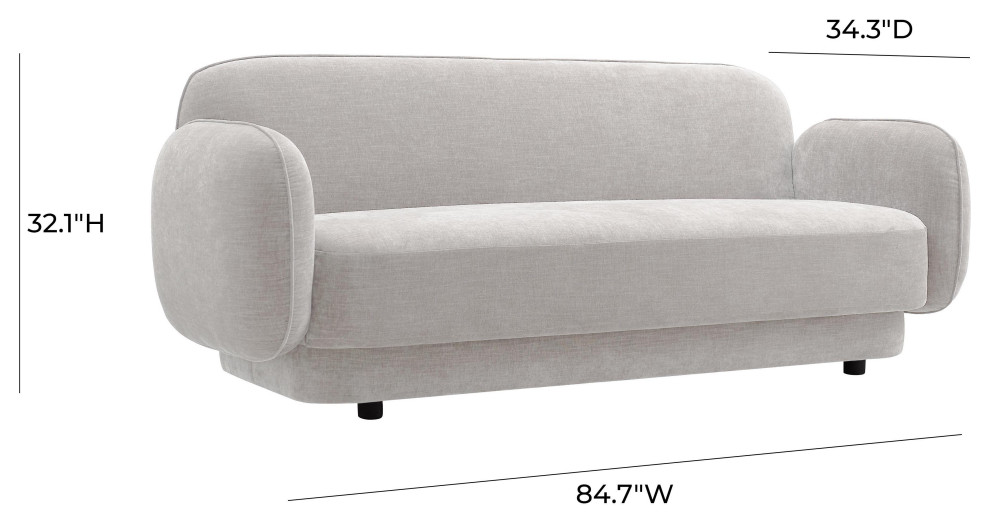 Kandor Stone Gray Textured Velvet Sofa   Transitional   Sofas   by First of a Kind USA Inc  Houzz