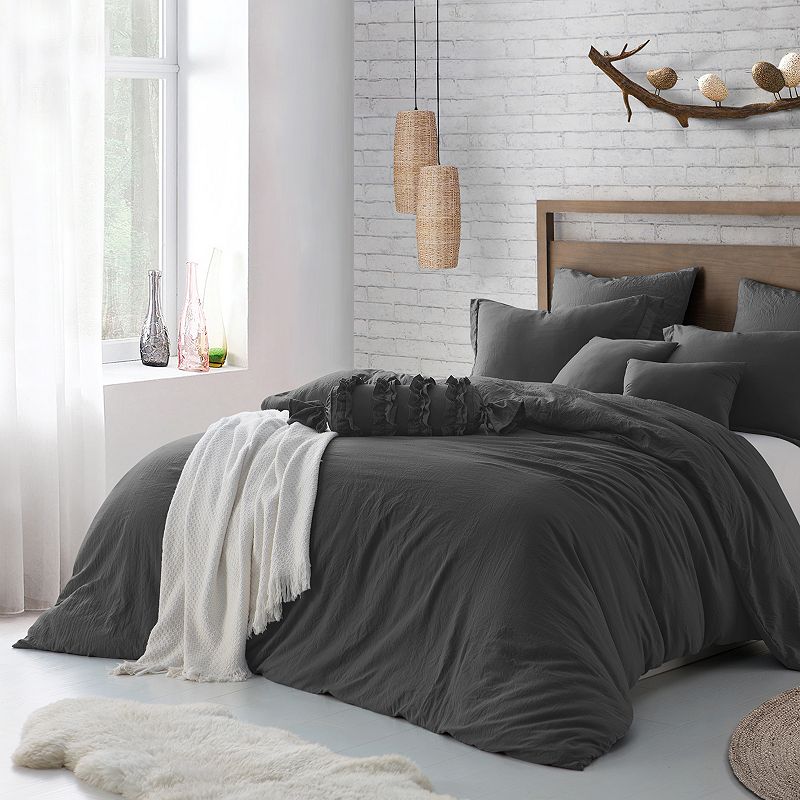 Swift Home Microfiber Washed Crinkle Duvet Cover Set