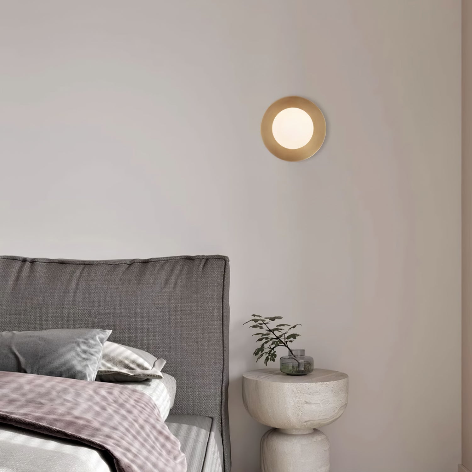 Round Glass Art Wall Lamp