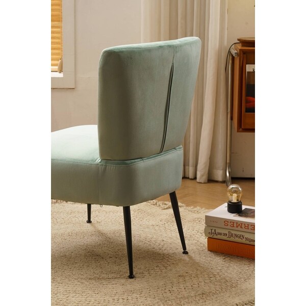 Tufted back farmhouse slipper chair accent chair