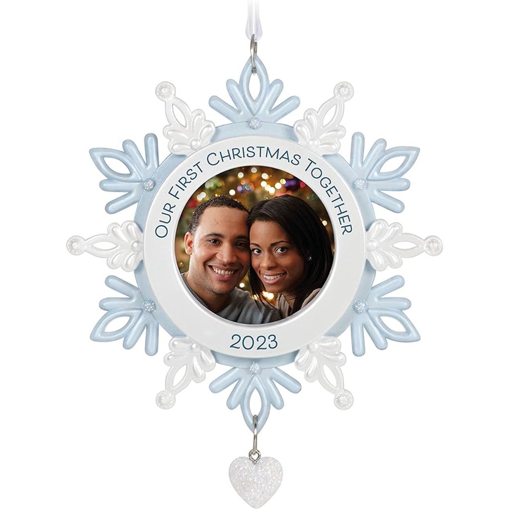 Hallmark  2023 Keepsake Ornament Our First Christmas Together Snowflake Photo Frame