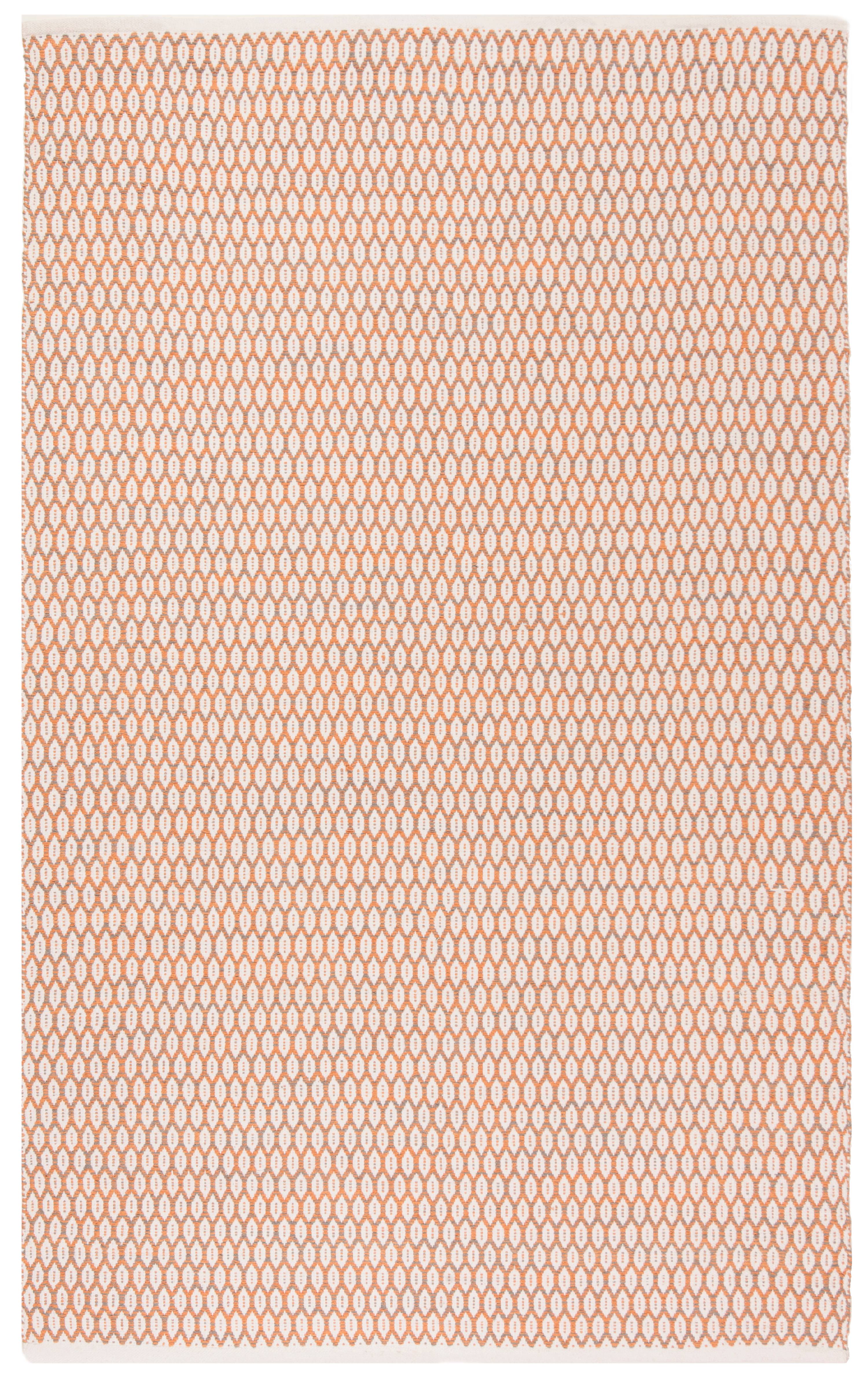 SAFAVIEH Montauk Crystal Geometric Cotton Area Rug, Orange/Ivory, 5' x 8'