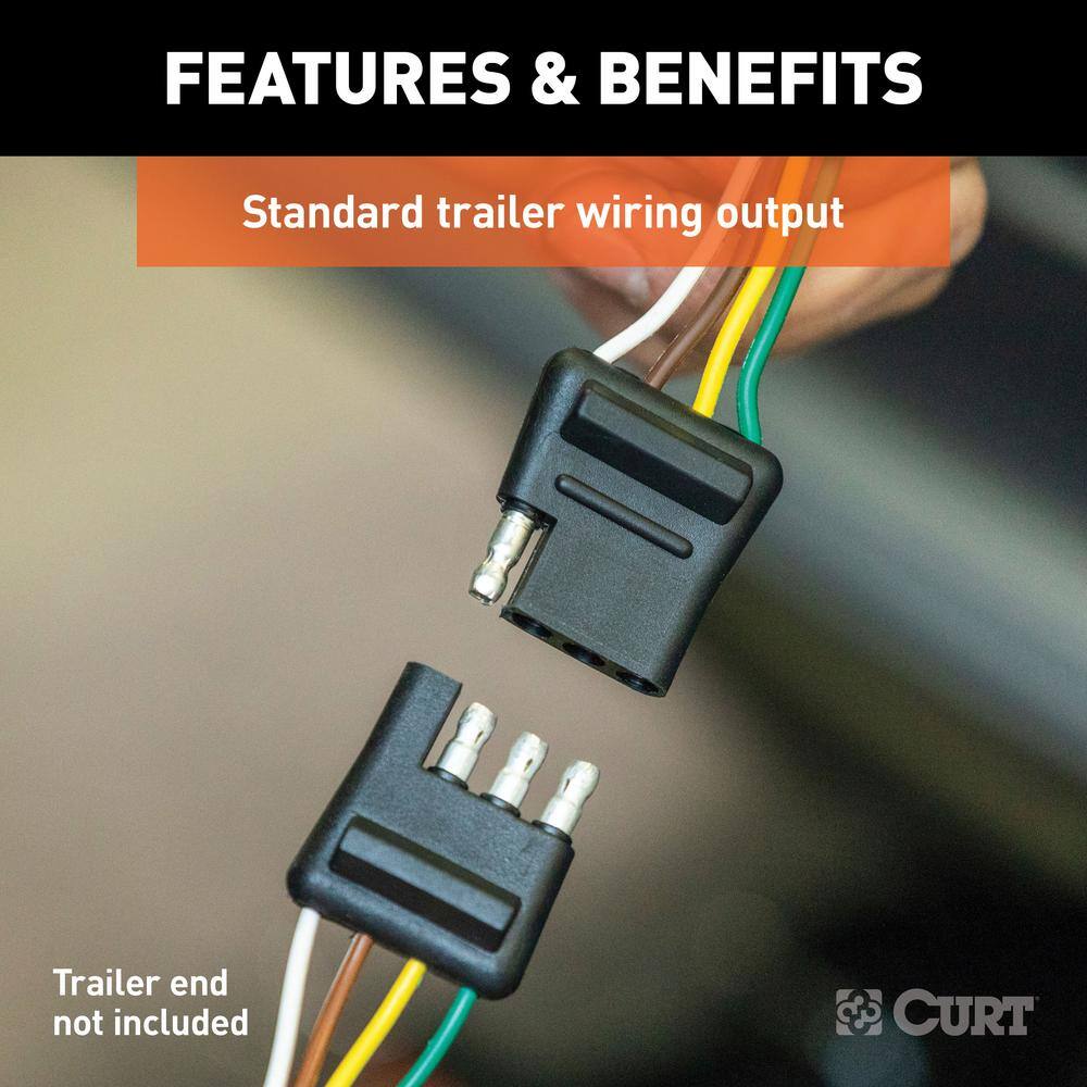 CURT Custom Vehicle-Trailer Wiring Harness 4-Flat Select Subaru Vehicles OEM Tow Package Required Quick T-Connector 56040