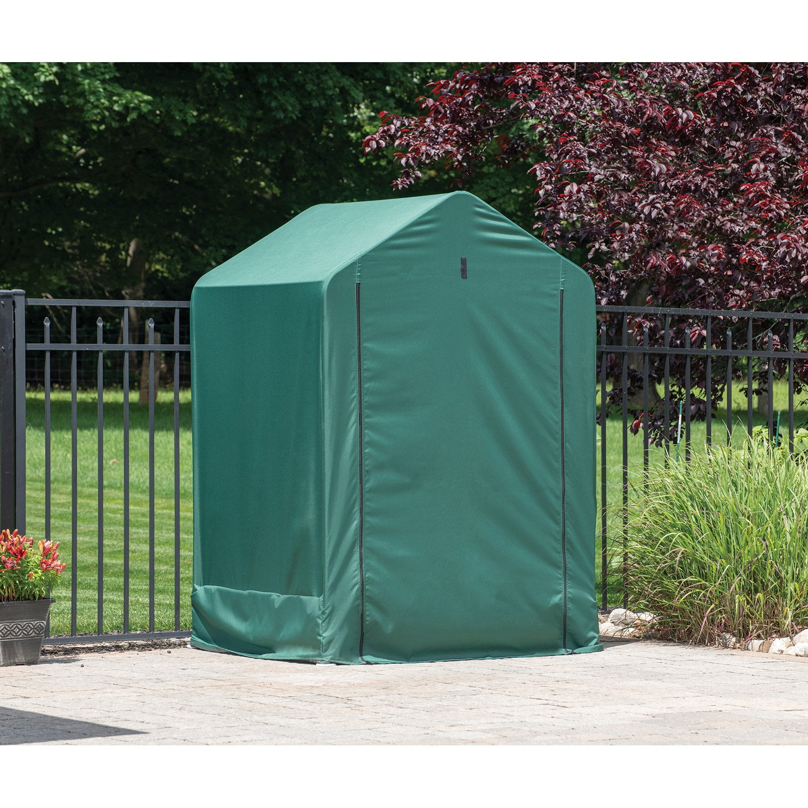 ShelterLogic 70388 4 x 4 x 6 in. Peak Garden Shed&#44; Green