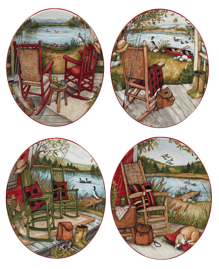 Certified International Lake Retreat Set of 4 Dessert Plate