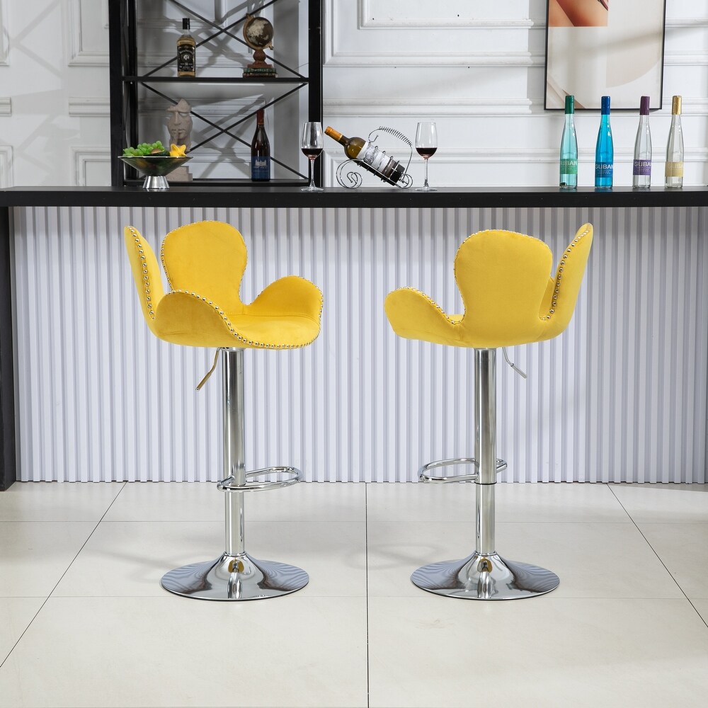 Swivel Bar Stools Set of 2 Adjustable Counter Height Chairs