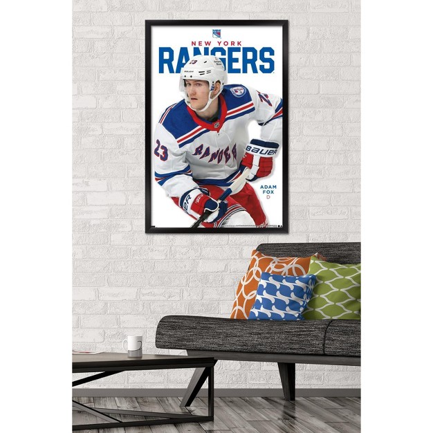 Trends International Nhl New York Rangers Adam Fox Feature Series 23 Framed Wall Poster Prints