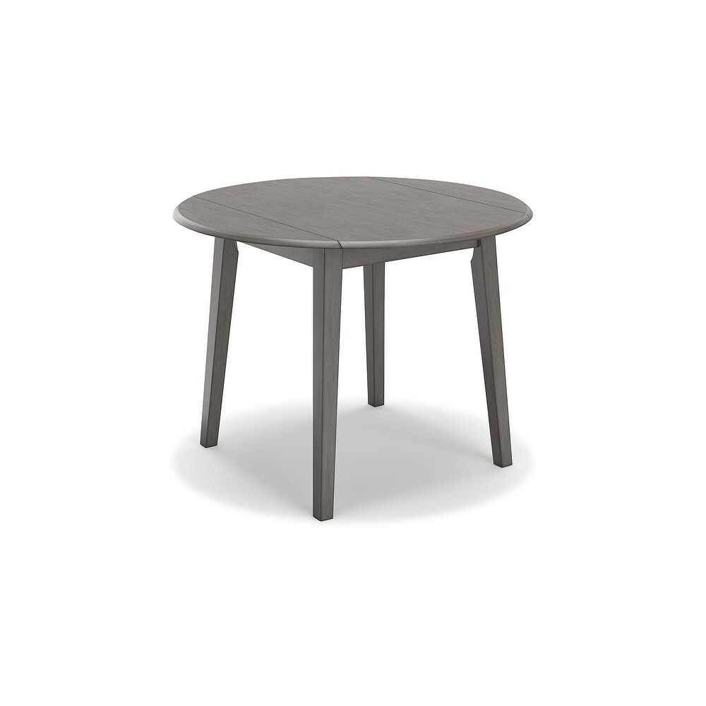 Signature Design by Ashley Shullden Gray Round Drop Leaf Dining Table   43\