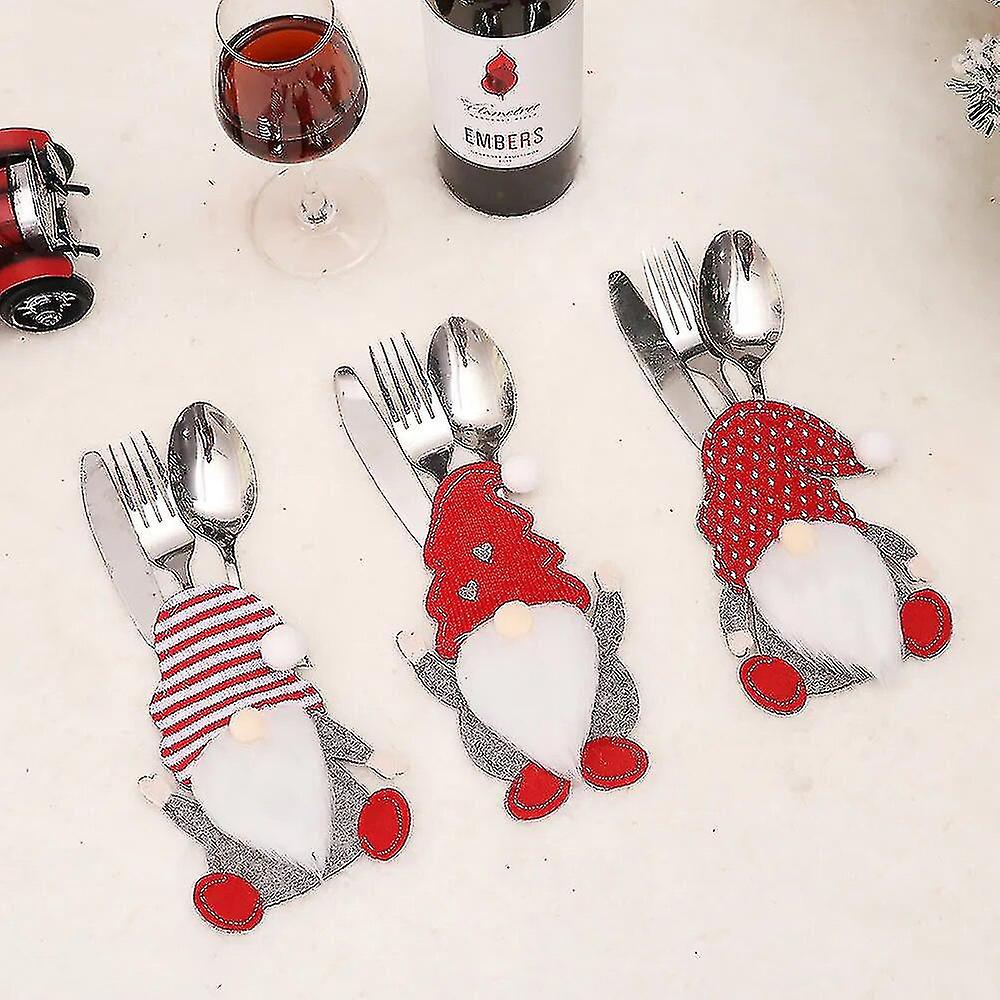 Cutlery Bag Tableware Decor Cartoon Tableware Covers Easter Decoration Washable 2023 Tableware Holder Bag Reusable A02 Christmas