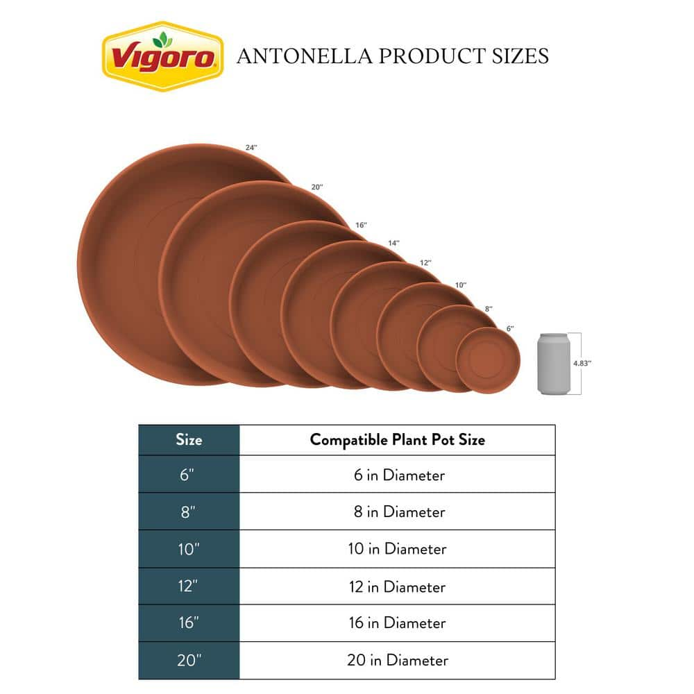 Vigoro 16 in. Dia. Antonella Black Plastic Plant Saucer PCS16005G18