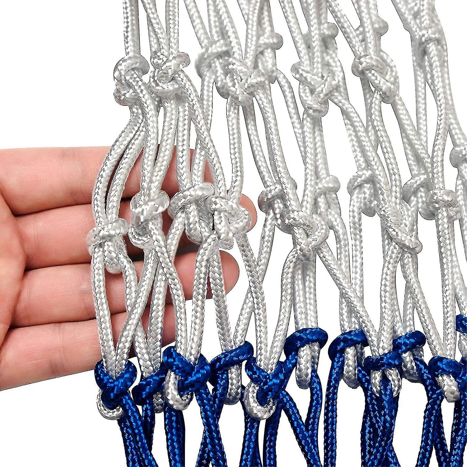 2 Pack Heavy Basketball Net Rainproof Sunscreen， Red White Blue Bold Polyester Braided Rope， 12 Loops For Indoor Outdoor Professional Competitions