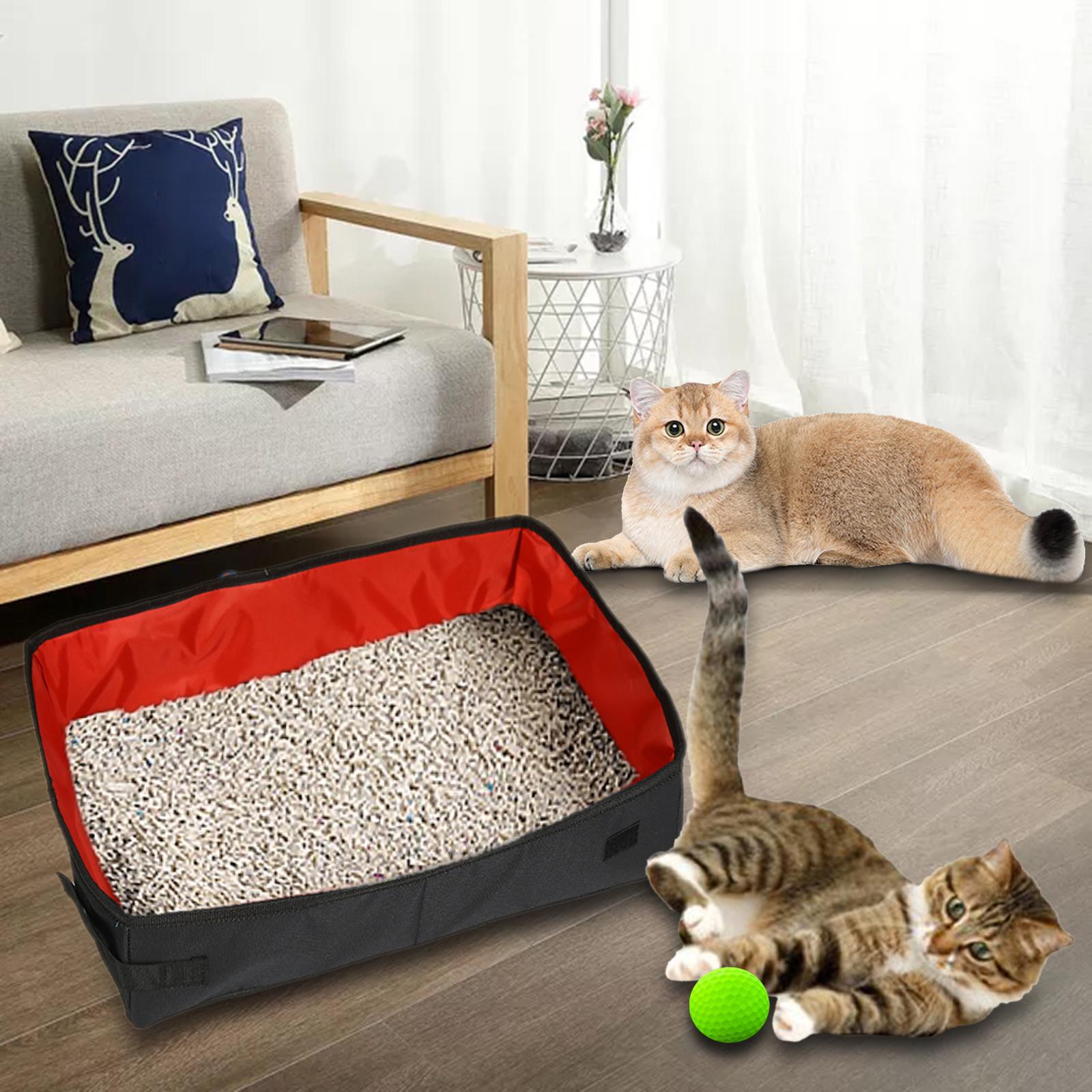 Foldable Pet Cat Toilet Litter Box Collapsible Dog Toilet Tray Scratch Resistant S